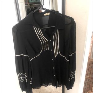 Vintage “Maxstudio sheer cowboy style shirt